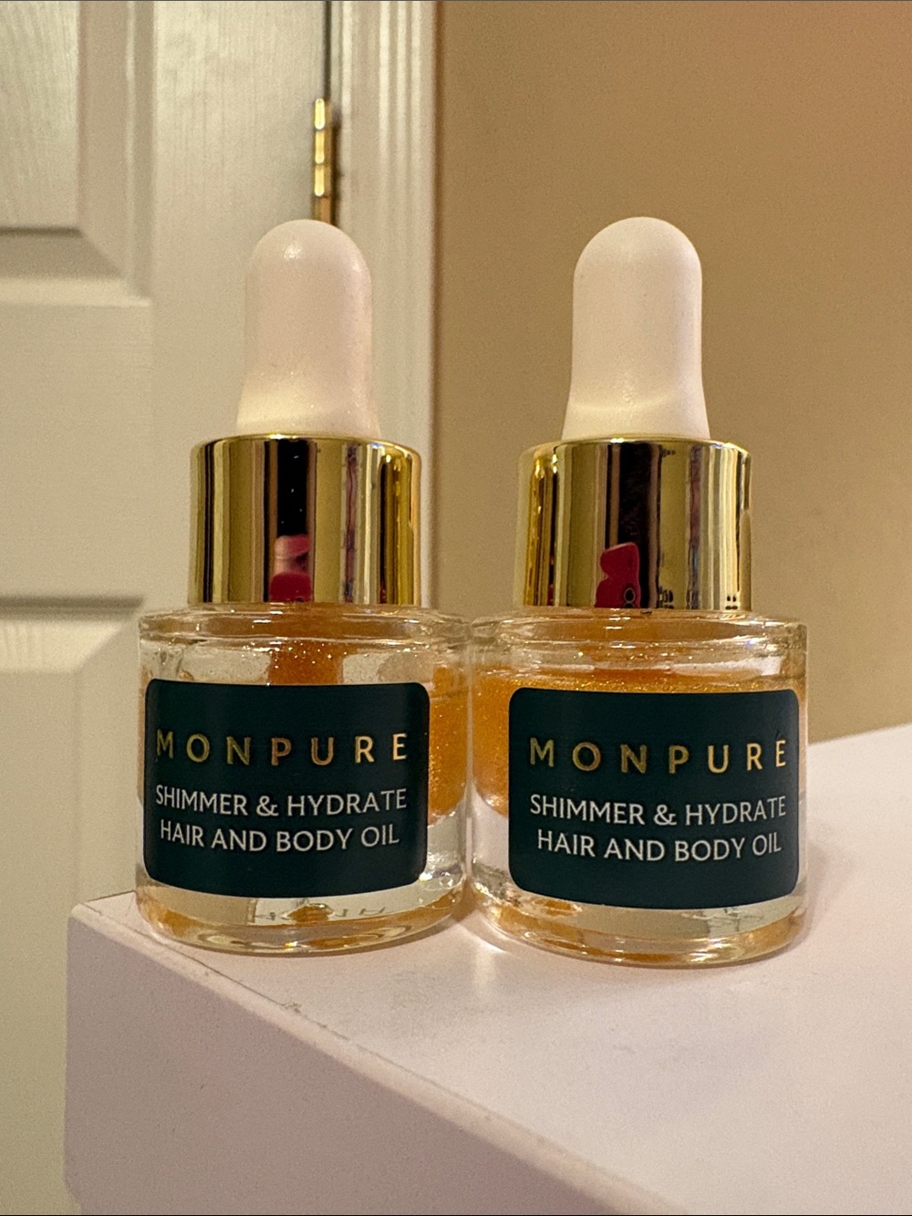 NEW Set Of 2 Monpure Shimmer & Hydrate Hair And Body Oil